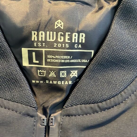 Rawgear Reflective Line Bomber Jacket Navy Blue Lightweight Long Sleeve L - Picture 8 of 8